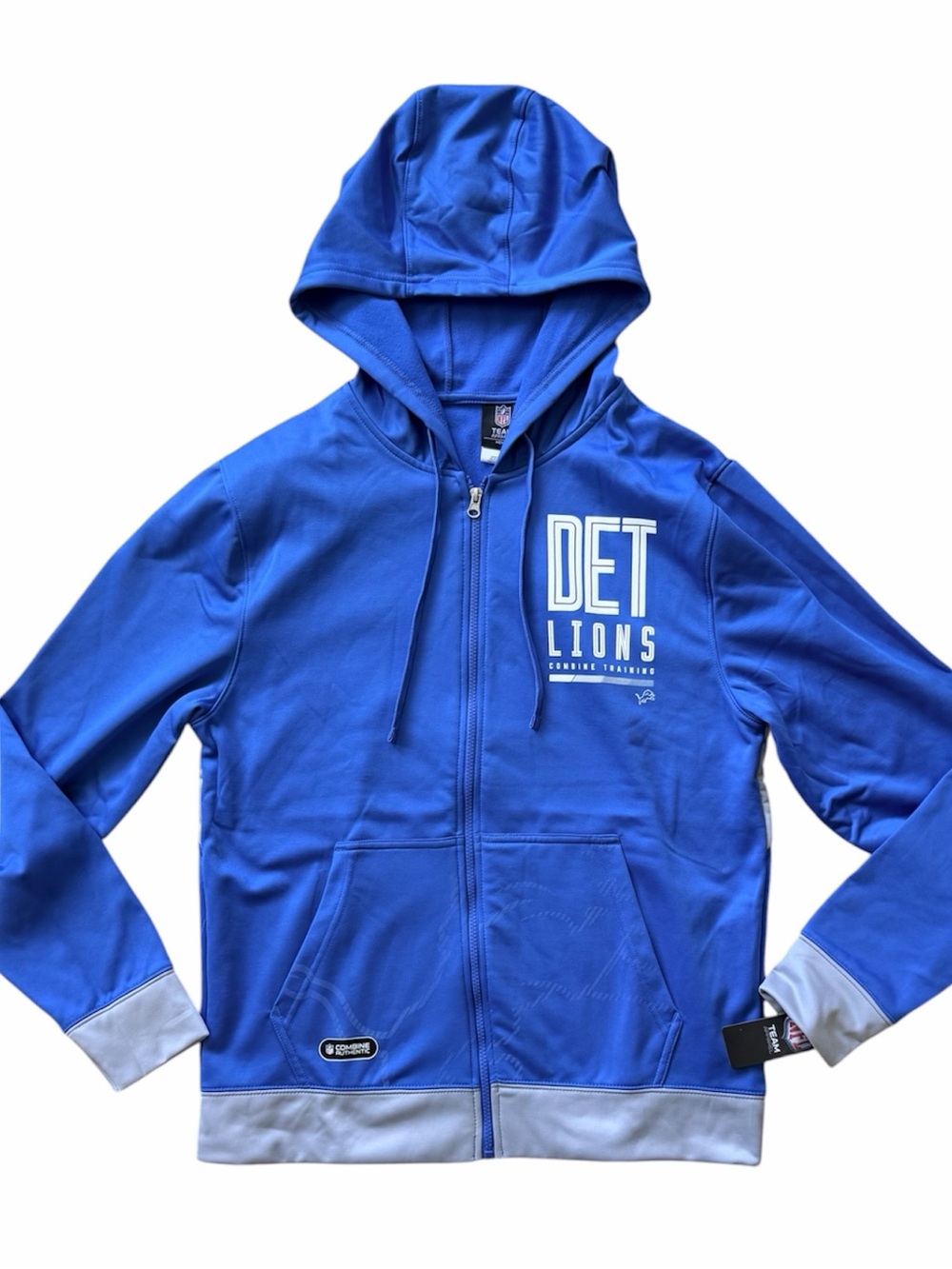 NFL TEAM APPAREL Blue Detroit Lions Zip Hoodie